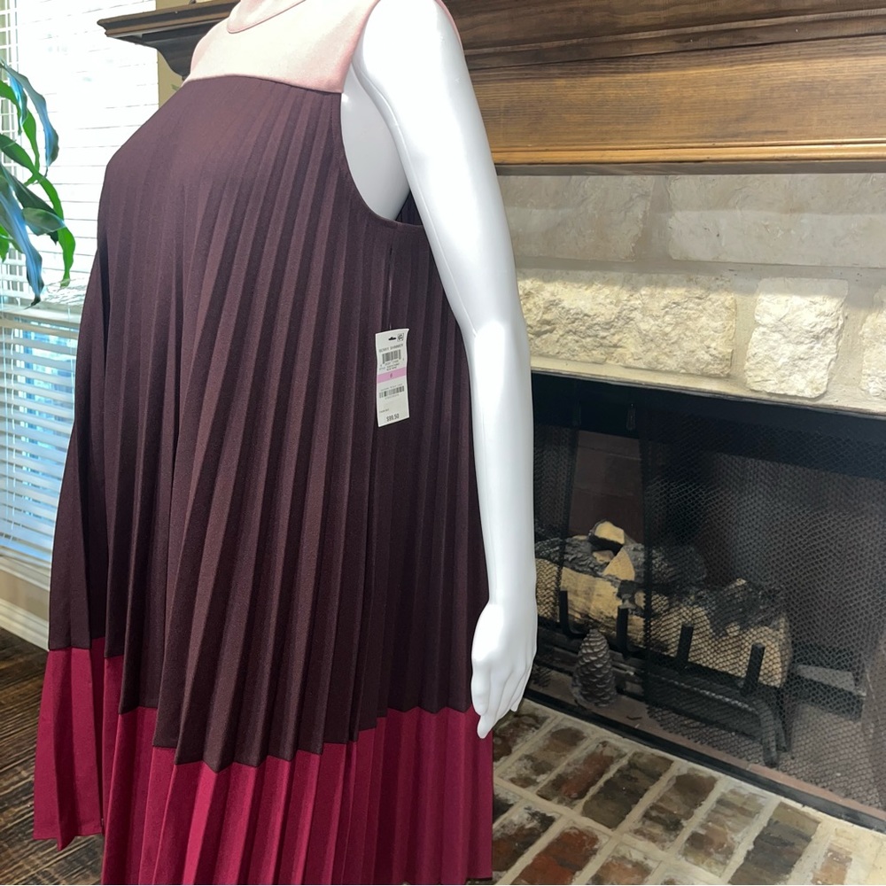 Alfani Sleeveless pleated color block swing dress - Picture 10 of 11